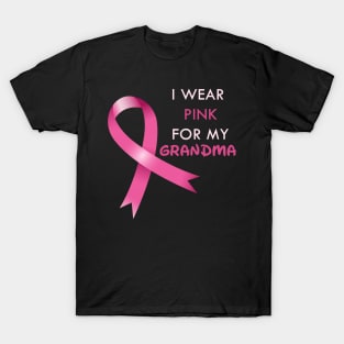 I Wear Pink For My Grandma Breast Cancer Awareness T-Shirt